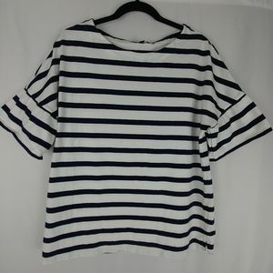 Banana Republic Bell Sleeve Striped Top